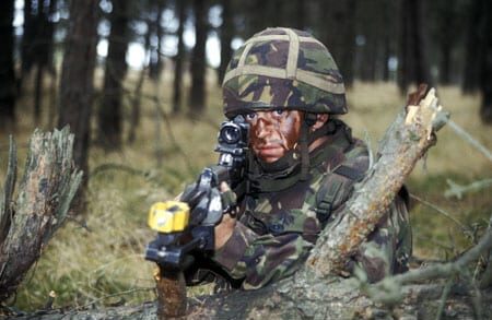 British army soldier on exercise
